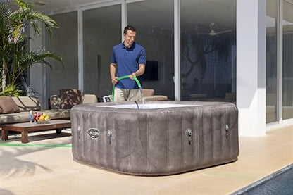 Bestway® Lay-Z-SPA® Energiespar-Whirlpool Rome AirJet™ mit App-Steuerung + integrierter UltraFit™ -Pumpeneinheit, für 6 Personen 180 x 180 x 71 cm, Marmor-Optik (Braun)