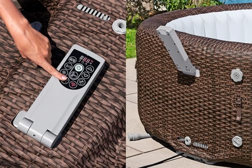 Bestway Lay-Z-SPA Bali AirJet Whirlpool 7 Pers., Ø216x71 cm, Rattan, App & Pumpe