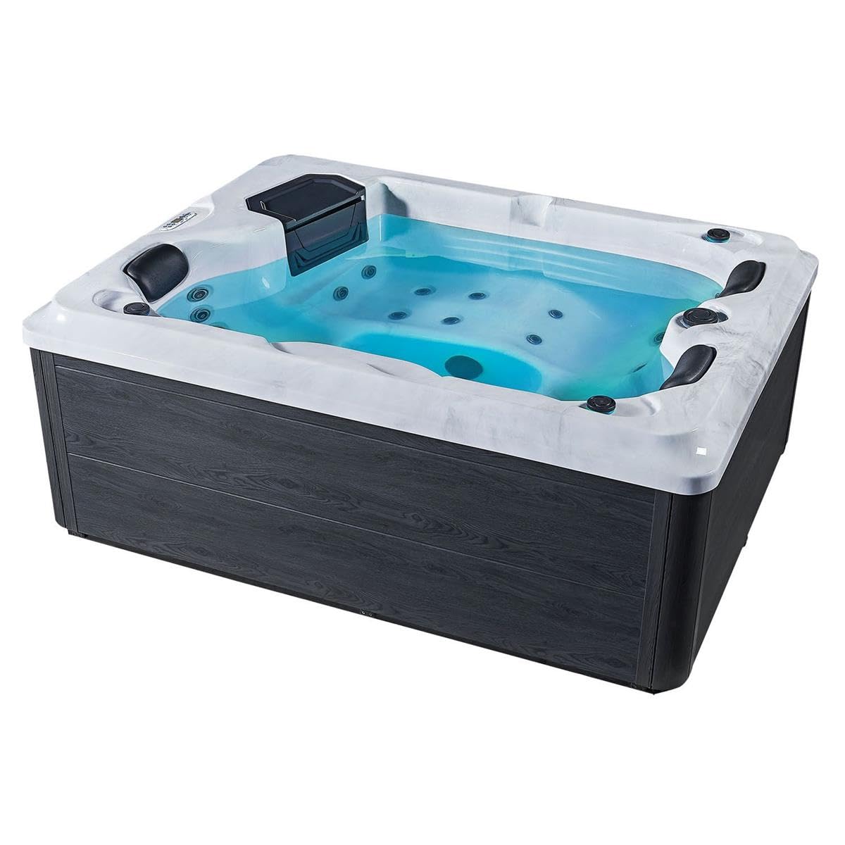 Luxus Outdoor Whirlpool Berlin 2–3 Pers., 210x160 cm, 31 Düsen, Heizung, LED