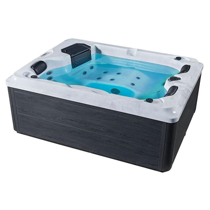 Luxus Outdoor Whirlpool Berlin 2–3 Pers., 210x160 cm, 31 Düsen, Heizung, LED