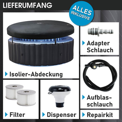 BRAST MSpa Whirlpool 4-8 Pers., Ø125-224 cm, bis 144 Düsen, Aufblasbar, In/Outdoor