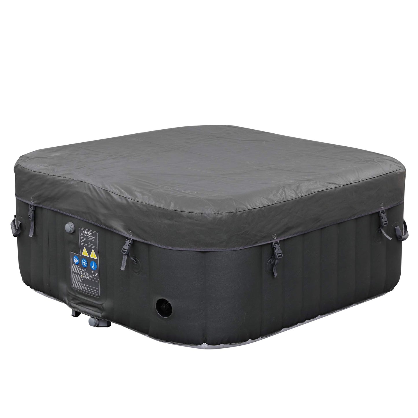 Arebos Aufblasbarer Spa 4 Pers., 154x154 cm, 100 Düsen, 600 L, Heizung