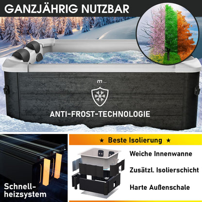 BRAST MSpa Oslo Plus XXL 6 Pers., 180x180 cm, 140 Düsen, LED, Winterfest