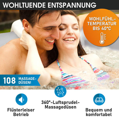 BRAST MSpa Whirlpool 4-8 Pers., Ø125-224 cm, bis 144 Düsen, Aufblasbar, In/Outdoor