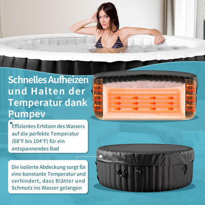 Obqer Hot Tub 4 Pers., 799 L, 120 Düsen, 2400 W, Aufblasbar, Winterfest