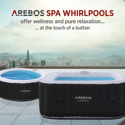 Arebos Whirlpool 6 Pers., ⌀208 cm, 130 Düsen, 1000 L, Heizung, Aufblasbar