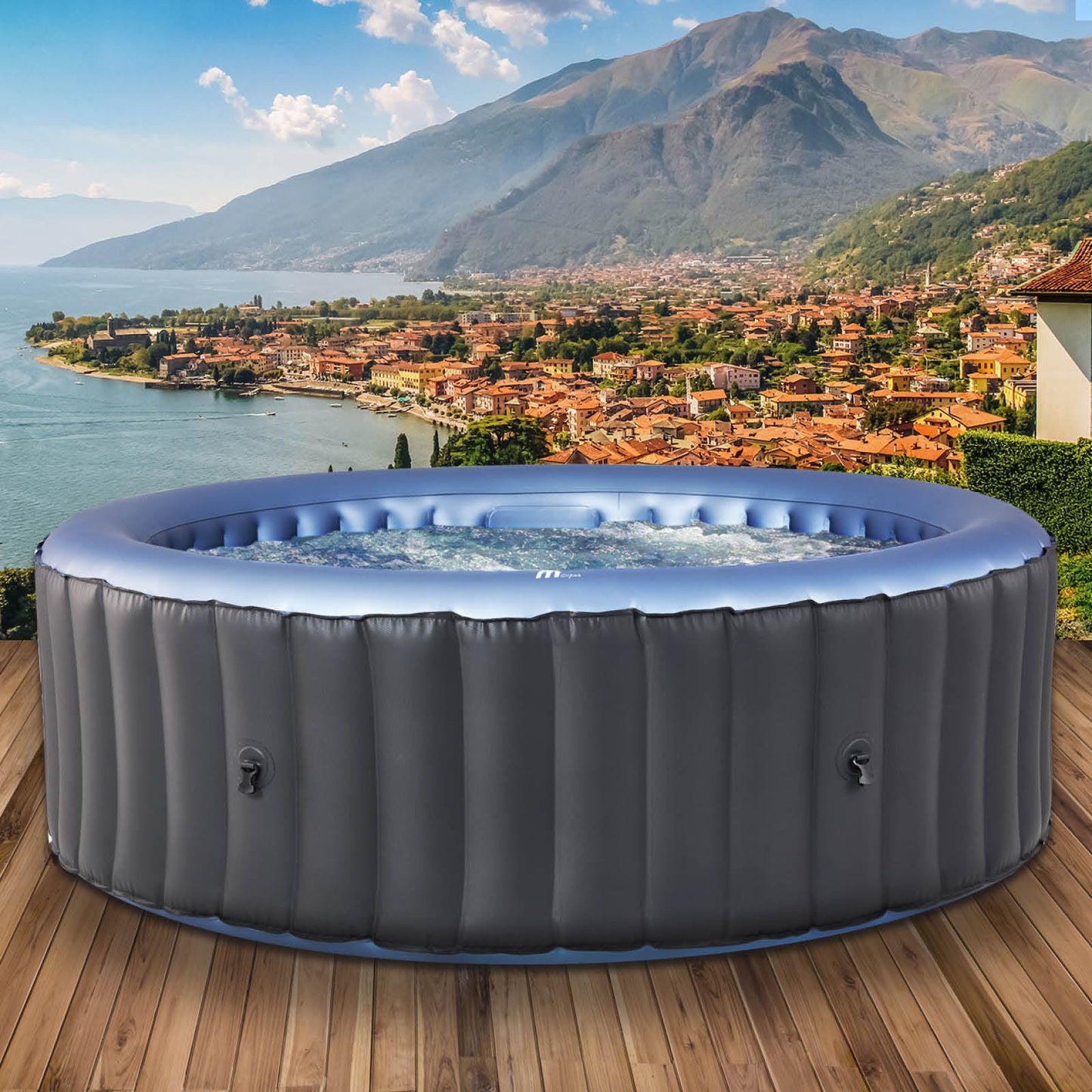 BRAST MSpa Whirlpool 4-8 Pers., Ø125-224 cm, bis 144 Düsen, Aufblasbar, In/Outdoor