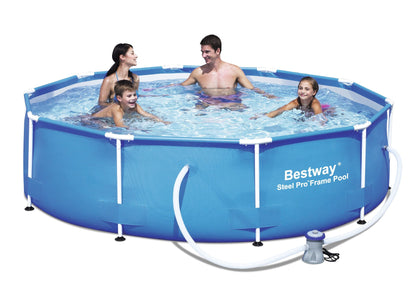 Bestway Steel Pro Frame Pool 305x76 cm, Stahlrahmen, Filterpumpe & Zubehör