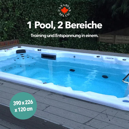 CANADIAN SPA St. Lawrence Swim Spa 4 m, 5 Pers., LED, Lautsprecher, Winterfest