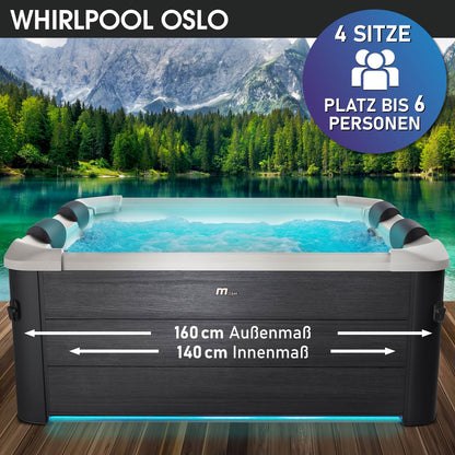 BRAST MSpa Oslo Whirlpool 6 Pers., 160x160 cm, 120 Düsen, LED, Winterfest