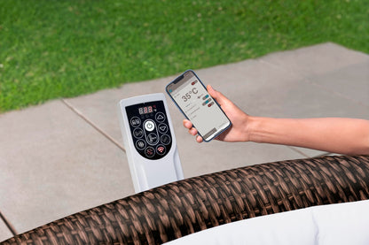 Bestway Lay-Z-SPA Bali AirJet Whirlpool 7 Pers., Ø216x71 cm, Rattan, App & Pumpe