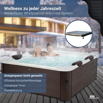 Miweba MSpa Tribeca Whirlpool 6 Pers., 160x160 cm, 120 Düsen, App, Winterfest