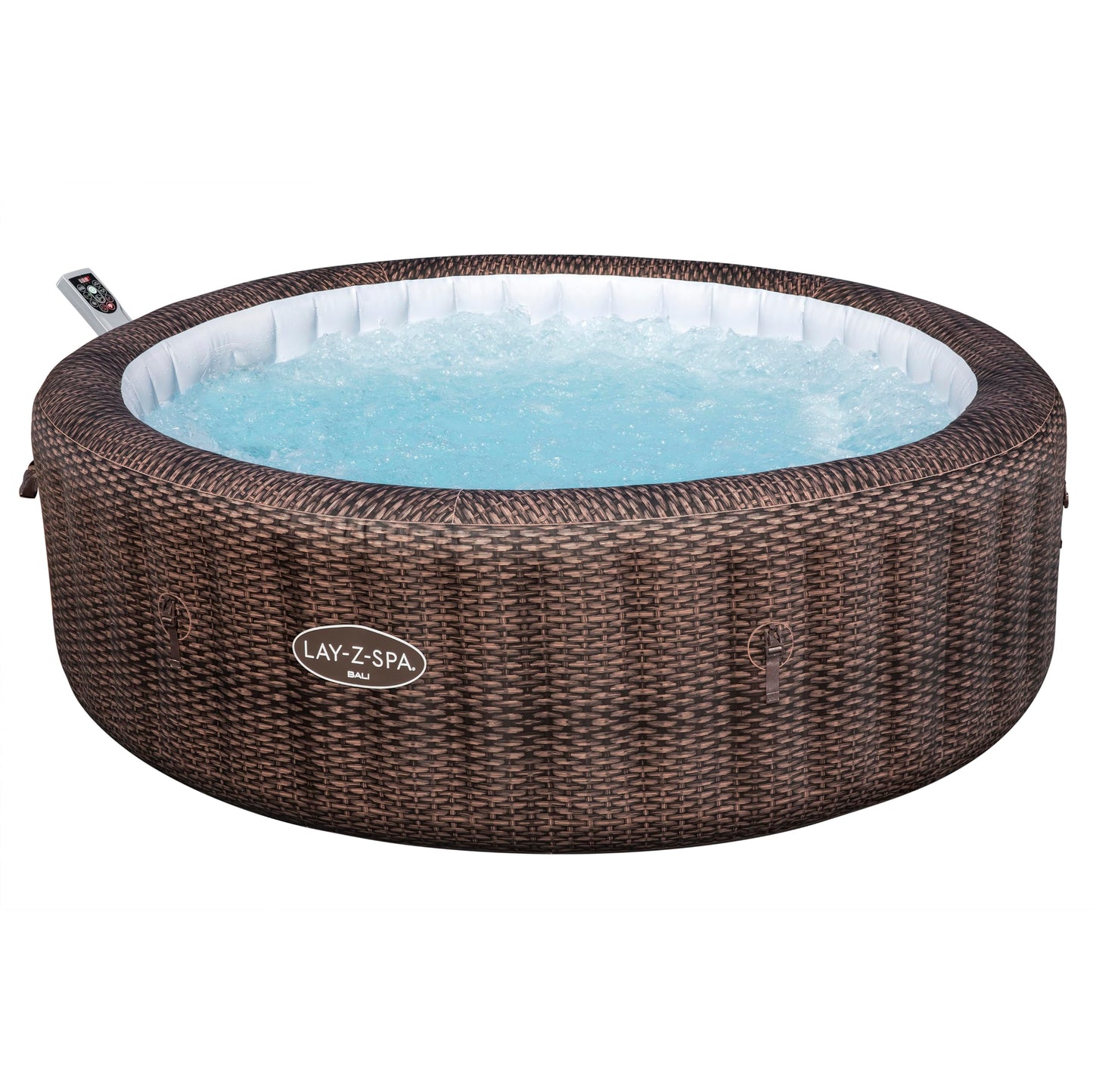 Bestway Lay-Z-SPA Bali AirJet Whirlpool 7 Pers., Ø216x71 cm, Rattan, App & Pumpe
