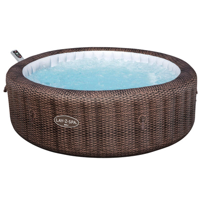 Bestway Lay-Z-SPA Bali AirJet Whirlpool 7 Pers., Ø216x71 cm, Rattan, App & Pumpe